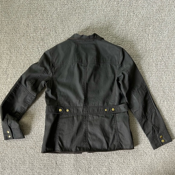 Resin-coated twill field jacket anorak olive green - Picture 9 of 10